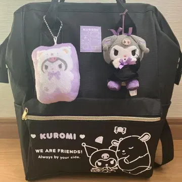 KUROMI 럭색 백팩 블랙 쿠로미 키링 포함