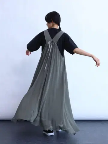 오버롤 스커트 롱 기장 그레이 9호