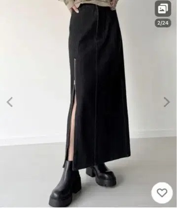 다크 데님 타이트 스커트