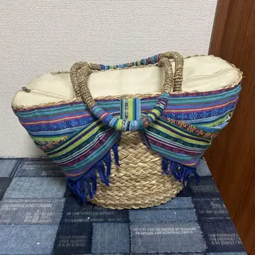 컬러풀 스트라이프 바스켓백