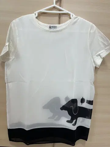 피코네 PICONE 강아지 실루엣 반팔 티셔츠 상의 사이즈 38