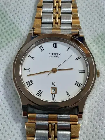 CITIZEN 쿼츠 손목시계 화이트/실버/골드