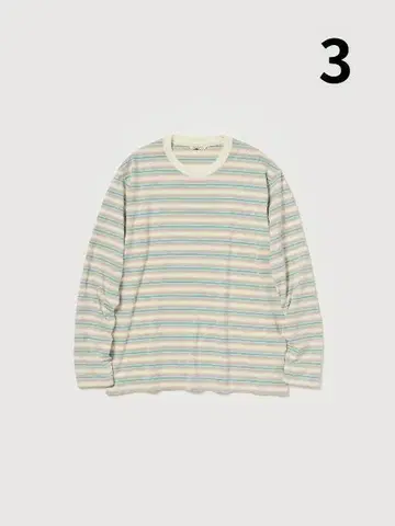 AURALEE GRADIENT STRIPE JERSEY L/S TEE 3