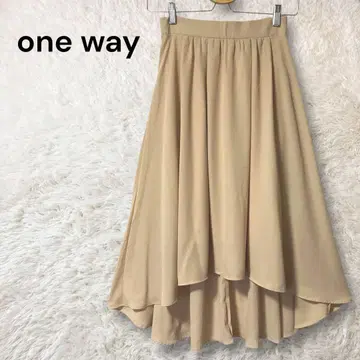 one way 극얇은 소재 롱 플레어 피쉬테일 스커트 베이지 M