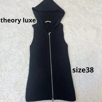theory luxe 띠어리 럭스 더블 지퍼 베스트 후드 부착