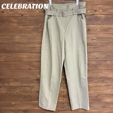 [ CELEBRATION ] 카키 벨트 캐주얼 팬츠 와이드 F