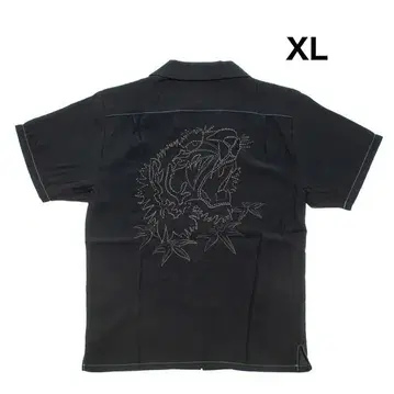 택 포함 새상품*HOUSTON 수베니어 셔츠 호랑이 자수 블랙 XL