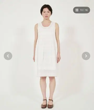 Tina:Jojun 화이트 슬리브리스 원피스