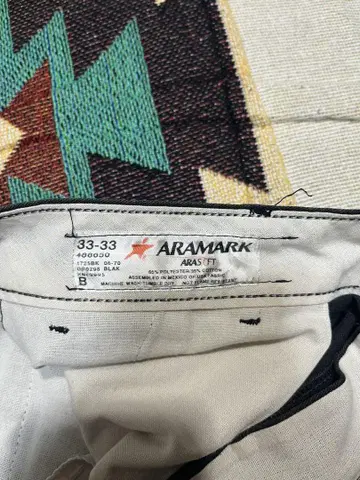 ARAMARK 블랙 워크 팬츠 USA 33 x 33