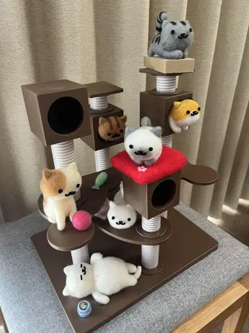 네코아츠메 캣 타워 세트 양모 펠트