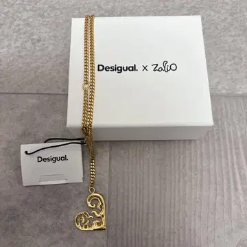 Desigual x Zalio 하트형 목걸이 초커 골드