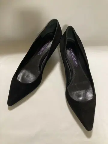 RALPH LAUREN COLLECTION 블랙 스웨이드 펌프스