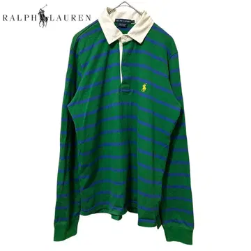 Ralph Lauren 스트라이프 카라 부착 로고 자수 라거 셔츠 상의