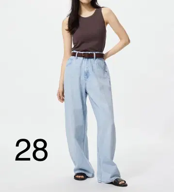 [ 새상품급 ] 배기 커브 청바지 짧은 기장 28