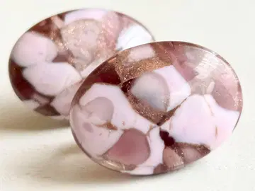 VENEZIA GLASS Murano 핑크 미사용 vintage 귀걸이