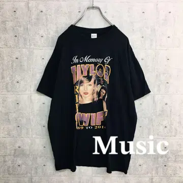 b0019 테일러 스위프트 길단 티셔츠 블랙 XL 면 밴드T