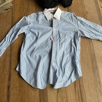 Ralph Lauren 블루 화이트 스트라이프 긴팔 셔츠 5f