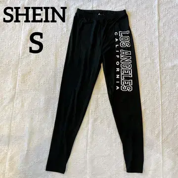 SHEIN [ S ] LOS ANGELES 블랙 레깅스 로고 레깅스