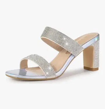 Allegra K 뮬 샌들 스퀘어토 실버 25.0 cm