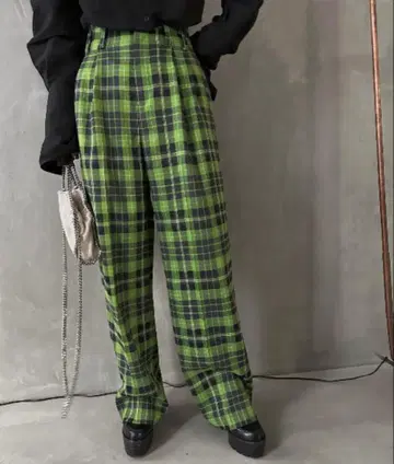 Ameri 팬츠 TARTAN CHECK STRAIGHT PANTS