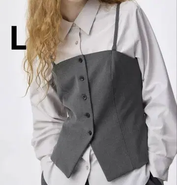 새상품 GU 프론트 버튼 뷔스티에 L