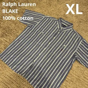 Ralph Lauren 블루 화이트 스트라이프 반팔 셔츠 블레이크 XL