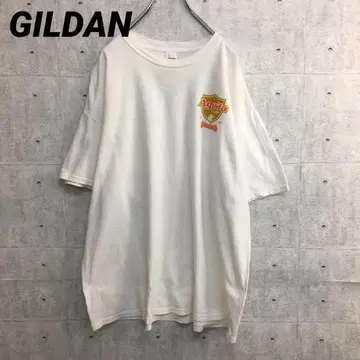 Z0210 GILDAN 티셔츠 화이트 2XL 빅 루즈 빅 프린트