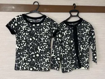 [ MARY QUANT LONDON ] 꽃무늬 반팔 니트 & 가디건 세트