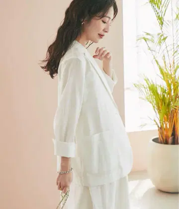레이온 린넨 시어 슬라브 자켓 라 부티크 봉봉