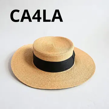 078 CA4LA 캉캉 모자 밀짚모자 햇 내추럴 x 블랙 리본