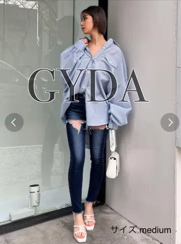 GYDA 싸이하이 비대칭 데미지 데님 팬츠 M 사이즈