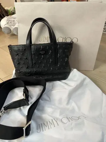 JIMMY CHOO 스타 엠보싱 가죽 미니 토트백 핌리코 S