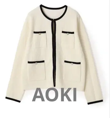 AOKI 아오키 배색 니트 자켓 L