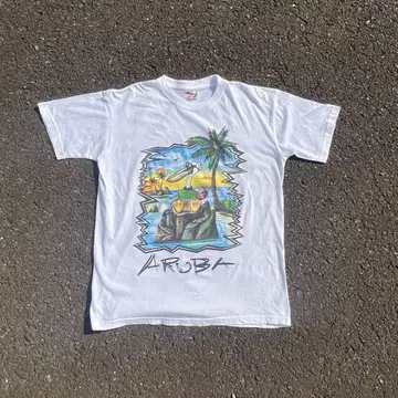 [ 90s ] 하와이안 프린트 티셔츠
