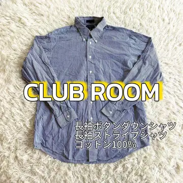 CLUB ROOM 긴팔 스트라이프 셔츠 남성용 L
