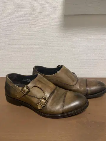 BARNI 가죽 신발 이탈리아제 브라운 멋쟁이 더블 몽크 27cm