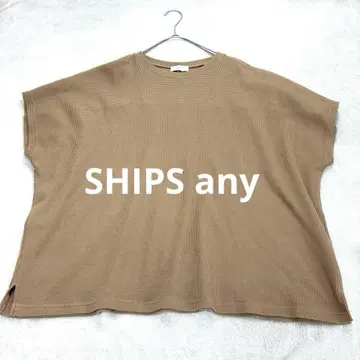 SHIPS any 와플 와이드 티셔츠 카멜