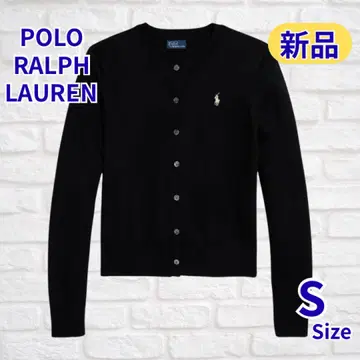POLO RALPH LAUREN 블랙 코튼 크루넥 가디건 S 새상품