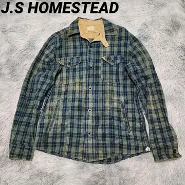JS HOME 저널 스탠다드 마드라스 체크 패턴 셔츠 재킷
