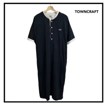 TOWNCRAFT 하프 지퍼 폴로 반팔 원피스 프리 사이즈 블랙
