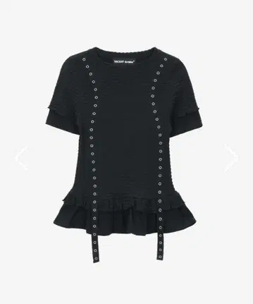 EDEL LAYERED SHIRRING T-SHIRT BLACKvacnt