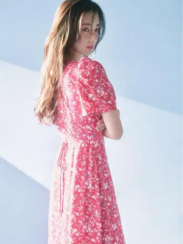snidel 레이온 카슈쿨 프린트 원피스 빨간색 L 사이즈 2