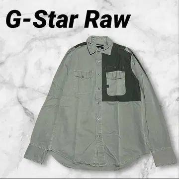 [ 새상품급 ] G-Star RAW 긴팔 셔츠 M 그린 지스타로우 슬림