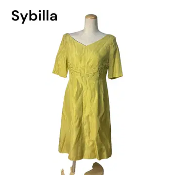 Sybilla 시빌라 원피스 무릎 기장 자수 실크 혼방 40 L