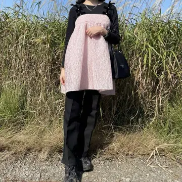 sister jane 시스터제인 벨벳 보우 스트랩 원피스