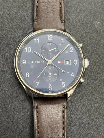 타미힐피거 TOMMYHILFIGER 남성용 손목시계 네이비 브라운 가죽