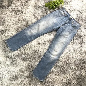 GAP [ 29 x 30 ] 라이트 블루 스트레이트 데님 페이드 가공