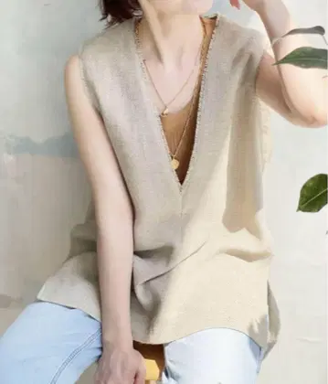 Spick & span 린넨 트위드 베스트