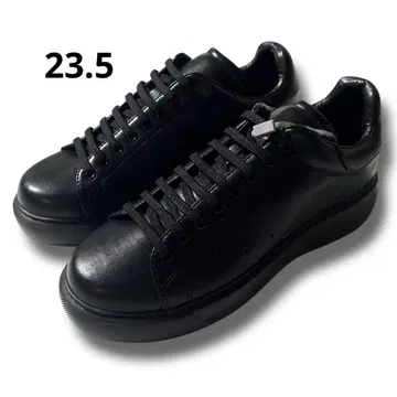 23.5cm 새상품 스나이델 스무스 가죽 경량 로우컷 스니커즈 블랙