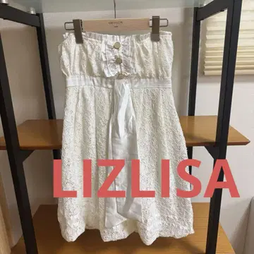 LIZLISA 화이트 레이스 슬리브리스 미니 원피스